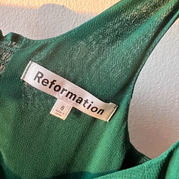 REFORMATION TWILIGHT DRESS - EMERALD GREEN - Picture 4 of 6